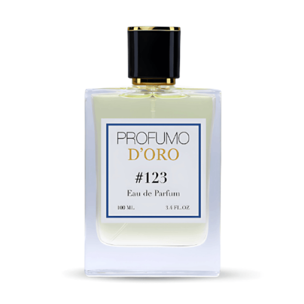 Profumo D’oro #123 – eleganter Flakon, Hauptansicht des zitrisch-frischen Eau de Parfum